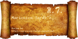Maricsics Teréz névjegykártya